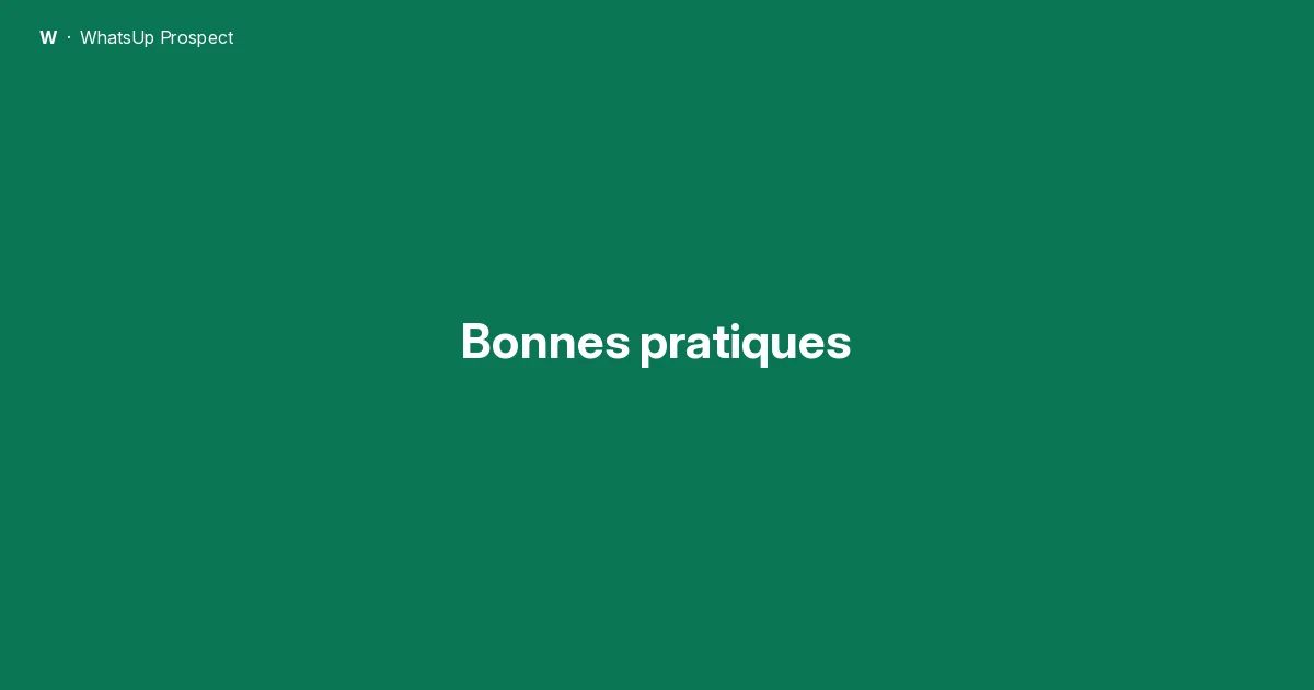 Bonnes pratiques