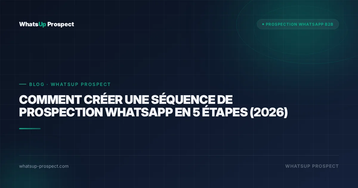 Illustration de l'article : Comment créer une séquence de prospection WhatsApp en 5 étapes (2026)