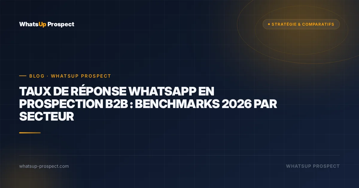 Illustration de l'article : Taux de réponse WhatsApp en prospection B2B : benchmarks 2026 par secteur